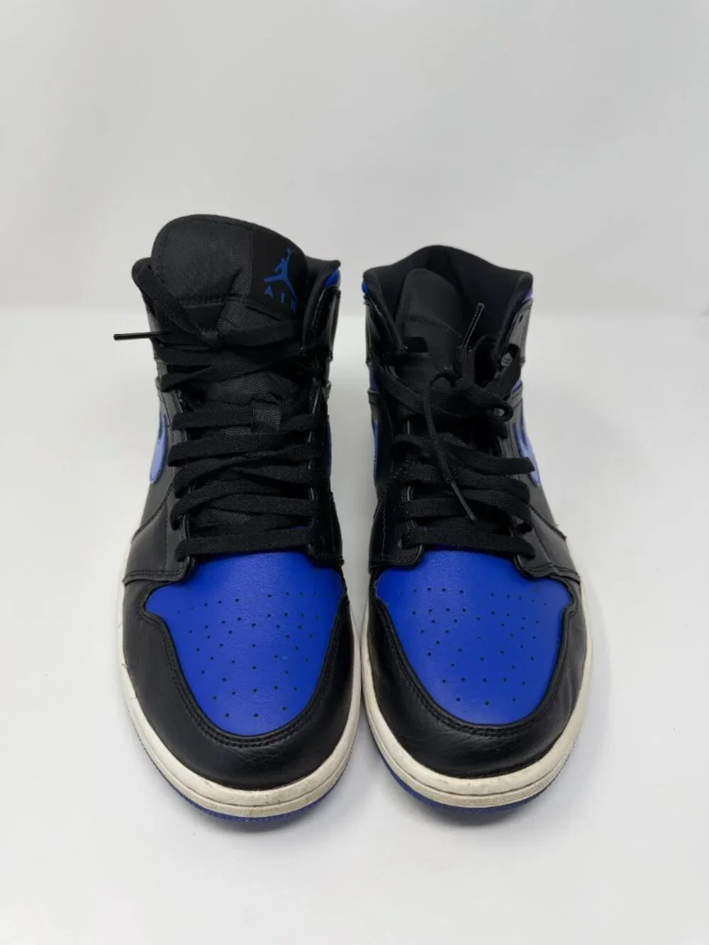 Nike Air Jordan 1 Mid Black Hyper Royal Size 13 (554724-058)